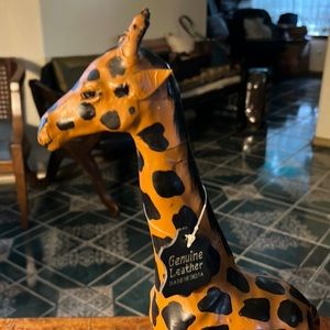 Vintage Leather Giraffe, Made in India